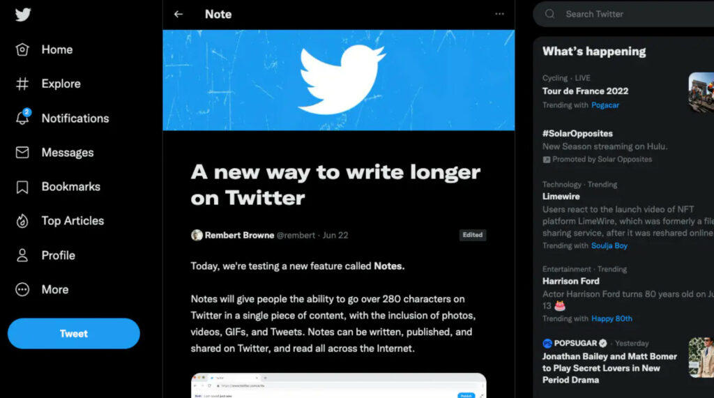 Twitter lanza Notes para ampliar aún más su oferta de marketing